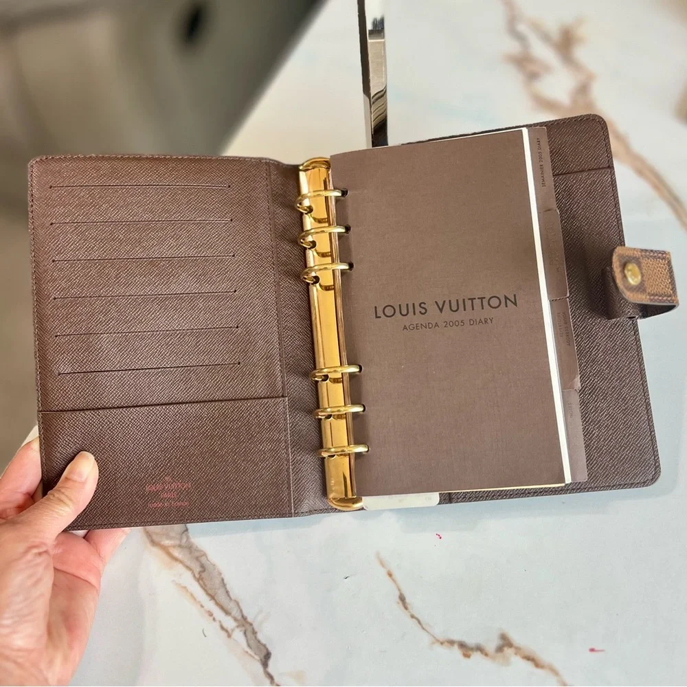 SOLD-Authentic Louis Vuitton Agenda MM Damier Ebene - Picture 2 of 16